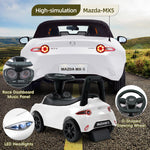 TCARAIWEN Ride On Push Car for Toddlers, Licensed Mazda Push Cars for Kids with Horn, Music, Lights, Under Seat Storage, Ride On Toy for 18-36 Months, White