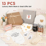 New Mom Gifts,Gender Reveal Gift,Pregnancy Gift for Expecting Mom,Pregnancy Announcement Baby Shower Gifts Basket with Baby Photo Albums,Tumbler for New Parents, First Time Mom,Gender Reveal