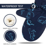 Fynnsure Toddler Mittens Lined Fleece Snow Gloves for Boys Girls Kids Winter Ski Gloves Baby Mittens Blue & Gray 2-4 Years