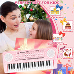 M SANMERSEN Kids Keyboard Piano 37 Keys Early Learning Instrument with Microphone Toy for 3 4 5 6 Girls Boys Birthday Valentines