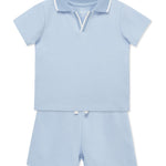 Little Me Clothes for Baby Boys' Light Blue 2 Piece Short Set, Blue, 24 Months