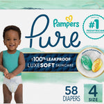 Pampers Pure Protection Baby Diapers, Size 5 (27+ lbs), 132 Count, Up to 100% Leakproof, Premium Plant-based Skin Protection, Hypoallergenic Soft Diapers