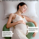 pobopobo Pregnancy Pillows for Sleeping,Pregnancy Pillow with Quiet Magic Tape, Adorable Bean Maternity Pillow with Silicone Belly Pad，Breathable&Silky Touch for All Season