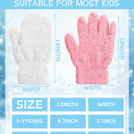 SATINIOR 6 Pairs Toddler Knitted Gloves Kids Winter Warm Stretchy Mittens Soft Lightweight Mittens for Boys and Girls(for 1-3 Years Old,White, Pink, Brown)