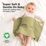 KeaBabies Organic Cotton Burp Cloths Baby Girl, Boy - 6-Pack Large Burping Clothes for Babies, Spit Up Rags, Super Soft & Absorbent Newborn Wash Towels, Gender Neutral, Non-Shrink (Stria, Boho)