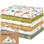 Organic Burp Cloths Baby Boy, Girl - 6-Pack Large 100% Cotton Burping Cloths for Babies, Spit Up Rags, Super Absorbent, Ultra Soft Newborn Rag, Gender Neutral, Machine Washable, Durable (Mesozoic)
