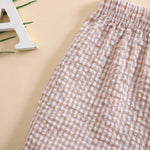 Arvbitana Toddler Kids Baby Boy Girl Gingham Seersucker Shorts Elastic Waist Striped Shorts Summer Casual Short Pants Bottoms (US, Age, 9 Months, 12 Months, D-Khaki)
