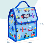 Wildkin Kids Insulated Lunch Bag – Keeps Food Hot or Cold, Easy-Clean Lining and BPA-free for Boys & Girls, Ideal for School, Travel & Daycare - Trains, Planes and Trucks
