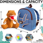 Naturally KIDS Toddler Backpack w Dinosaur Toys for Kids 2-4, 2 Year Old Boy Birthday Gift, 3 Year Old Boy Gift Girl, Toddler Dinosaur Toy