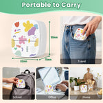XenGro Mini Sticker Printer AHM2, Mini Thermal Printer with 3 Rolls Paper, Portable Bluetooth Inkless Printpods, Pocket Label Maker Suitable for Creative Kids DIY, Diaries, Photos, Study Notes -White