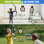 2 Pack Bow and Arrow for Kids, LED Light Up Archery Set with 24 Suction Cup Arrows, 1 Standing Target, 6 Score Targets & 2 Quiver, Indoor Outdoor Sport Gifts for Boys Girls Ages 4-8