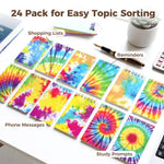Koogel 24PCS Small Spiral Notebook, Blank Mini Pocket Journal Notebook for Kids Back to School, Tie Dye Style Journal Mini Memo Pads for Tie Dye Birthday Pastel Art Party Favors Gift Supplies