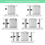 Ingenuity Multi-Use Decorative Extra Tall Walk-Thru Baby Gate, Fits Openings 28.5-48 Inch (Pack of 1), Black Metal, for Doorways and Stairways, 36' Tall Baby and Pet Gate, Black, One Size