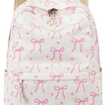 LOIDOU Backpack for Girls School Backpacks Bookbags for Elementary Middle School Women Laptop Backpacks (Bow tie Beige, L-17)