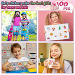 RINOLY 100 PCS Water Bottle Stickers for Kids, Cute Sticker for Girls,Stocking Stuffers Waterproof Vinyl Kawaii Stickers for Water Bottles,Skateboard,Laptop,Girls Boys Classroom Prizes