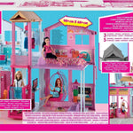 Barbie 3-Story Townhouse Dollhouse with Elevator, Swing Chair, Furniture and Accessories, Fold for Portability and Travel (Amazon Exclusive)