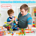 Kids STEM Building Toys for 3 4 5 6 7 8+ Year Old Boy Girl Birthday Gift, 125 Pcs Preschool Classroom Educational Building Blocks Stem Kits Activities Ages 3-5 4-8 5-7 6-8 Engineering Creative Games