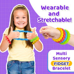 Sensory Fidget Toys for Kids Adults - 4 Pack Stretchy Fidget Toys Bracelets | Texture & Calming Autism Sensory Toys for Special Needs Autistic Children Classroom Fidgets| Squishy Fidgets Travel Gifts