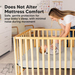 2-Pack Waterproof Crib Mattress Protector Cover Fitted - Quiet Baby Crib Mattress Pad Sheets, 52" x 28" Soft Quilted Cotton Baby Sheet, Machine Washable, Easy Fit, Durablee (Sage/Mavy)