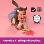 b.box Snack Box - Leakproof Mini Bento Box for Kids & Toddlers, 2 Compartment Snack Containers for Kids, Lunch Containers, Dishwasher Safe, BPA Free, PFAS Free, Ages 4m+, 1 3/4 Cup - Flamingo Fizz