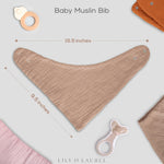 LILY O LAUREL Muslin baby bandana bibs for drooling and teething, 100% cotton, Baby bibs for boys and girls, Muslin Bibs, Drool Bibs – Pack of 8