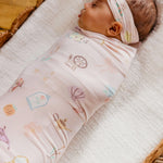 Copper Pearl Large Premium Knit Baby Swaddle Receiving Blanket Enchanted Friends