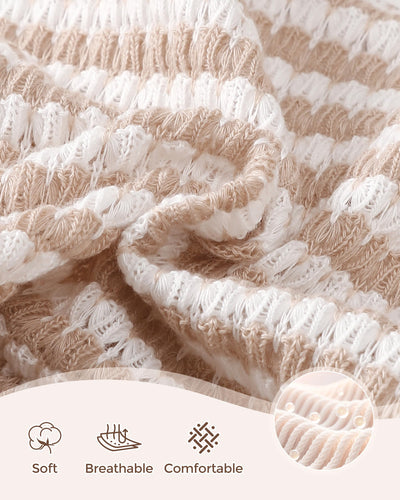 SODLON Baby Girl Clothes 12 18 Months Infant Girl Clothes Ruffle Sleeveless 3D Daisy Tank Top Khaki Striped Shorts Sets with Hat Cute Casual Vacation Summer Outfits Clothing