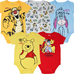 Disney Winnie the Pooh Infant Baby Boys 5 Pack Bodysuits 12 Months