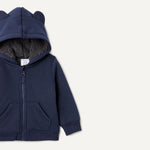 Amazon Essentials Unisex Babies' Sherpa Lined Full Zipper Hoodie, Navy, 18 Months