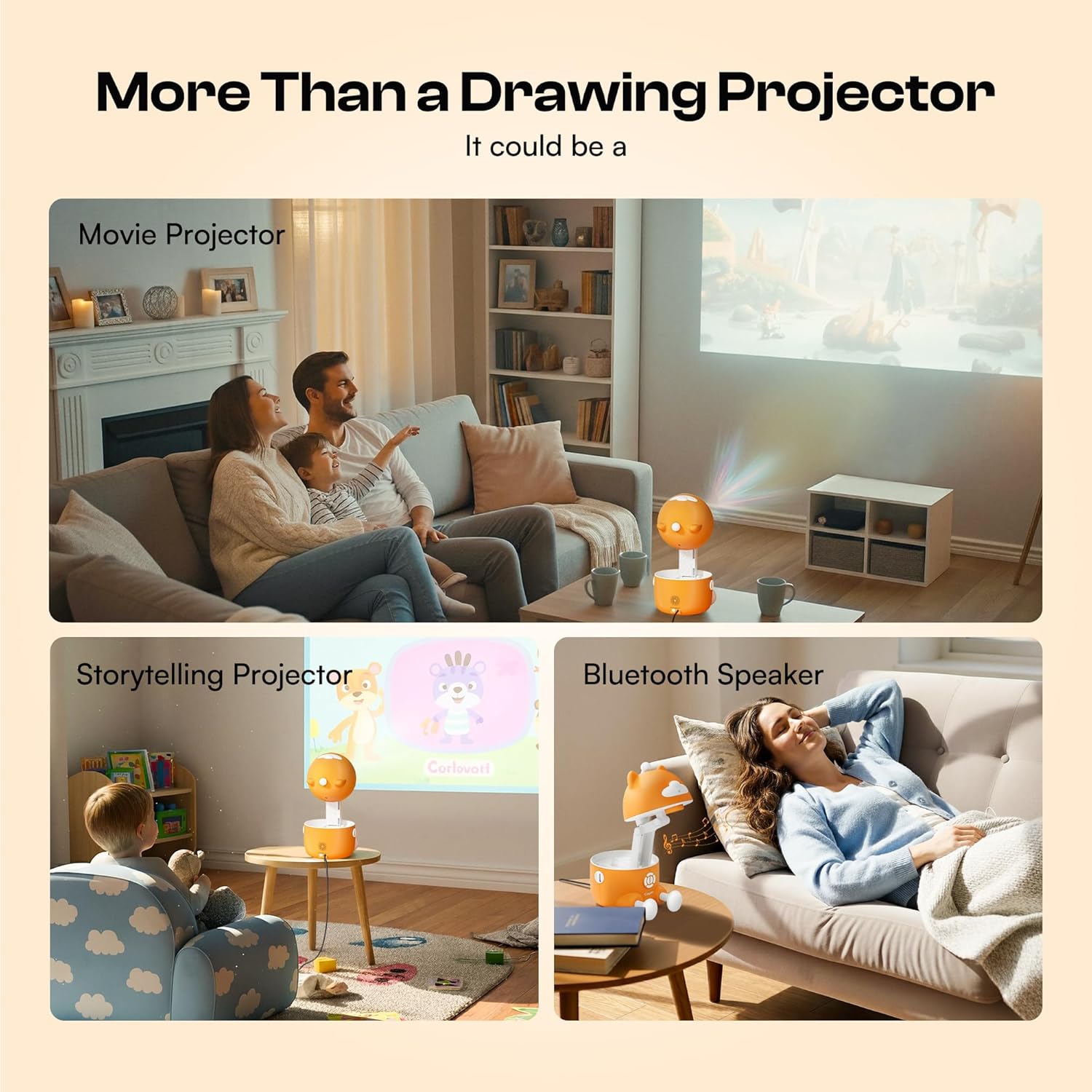 Caydo T3 AI Drawing Projector for Kids, Learn to Draw Tracing Projector with 700+ Activities, Native 720P HD Bluetooth Projector, Educational Arts & Crafts Toy, Ideal Gift for Boys & Girls Ages 5+
