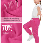 Resinta 4 Pack Girls' and Toddler Sweatpants Kids Active Jogger Pants Girls Casual Pull On Pants with Drawstring Pockets