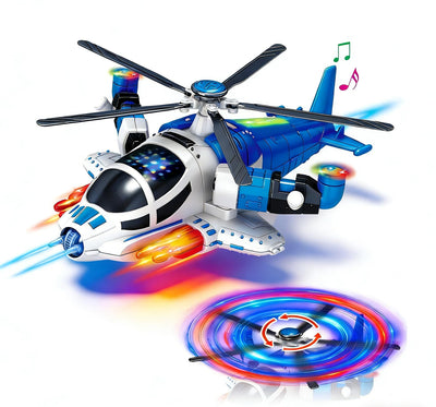 Helicopter Toy for Kids,Boys with Lights and Sounds, Kids Play Airplane, 360°Freedom and Operated Automatic Plane,Airplane Toys for 3 4 5 6 Year Old Up Toddler Boys Girls Birthday Party Favors(Blue)