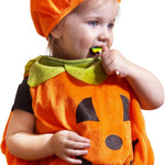 Kangaroo Toddler Halloween Costume, Unisex One-Piece Orange & Black Theme Pumpkin Outfit for Infants