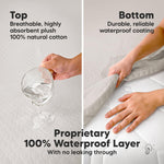 2-Pack Waterproof Crib Mattress Protector Cover Fitted - Quiet Baby Crib Mattress Pad Sheets, 52" x 28" Soft Quilted Cotton Baby Sheet, Machine Washable, Easy Fit, Durablee (Sage/Mavy)
