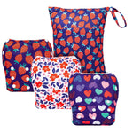 ALVABABY 3pcs Large Baby Swim Diapers with 1pcs Wet Bag Reuseable Washable & Adjustable for Swimming Lesson & Baby Boy and Girl 3ZYKL02