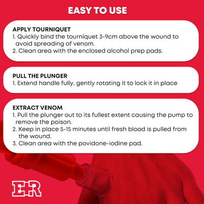 Ever Ready First Aid Snake Bite Venom Extractor Kit Latex Free