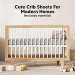 KeaBabies 2-Pack Baby Crib Sheets for Boys, Girls - 52x28 Viscose Derived from Bamboo Toddler Bed Sheets Neutral, Fitted Crib Mattress Cover for Standard Baby Bedding, Soft & Cozy (Nordic)