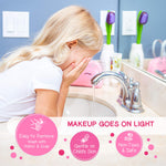 Kids Real Makeup Kit for Girls with Pink Unicorn Purse - Non-Toxic Washable Make Up Toy - Valentines Day Gift for Kids Toddlers Young Children Ages 3 4 5 6 7 8 9 10 Years Old - Pretend Play Vanity Set