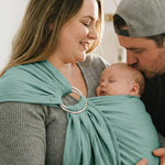 Shiaon Baby Ring Sling Wrap, Lightweight Baby Carrier Sling Toddler Sling, Cotton Baby Wraps Carrier (7-35 lbs) for Infants and Toddlers, Baby Shower Gifts, Green