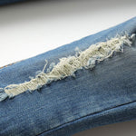 KIDSCOOL SPACE Baby Girl Boy Jean,D Ring Elastic Band Inside Ripped Denim Pants,Blue,7-8 Years