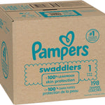 Pampers Baby Diapers - Swaddlers - Size 1, 198 Count, Ultra Absorbent Disposable Infant Diaper