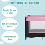 Dream On Me Zazzy Portable Playard with Bassinet in Pink, Packable and Easy Setup Baby Playard, Lightweight and Portable Playard for Baby with Mattress and Travel Bag