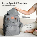 KeaBabies Diaper Bag Backpack - Large Baby Diaper Bag with Changing Pad, Baby Boy, Girl, Travel Backpack for Mom and Dad, Waterproof, Multi Function Durable (Classic Gray)