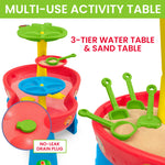CoComelon Water Table by Delta Children | 3-Tier Activity Water Play Table with 11-Piece Toy Set | Water Sensory Table + Summer Beach Toys for Outside Backyard for Toddlers Ages 2+, Blue