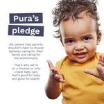 Pura Flushable Toddler Wipes 10 x 60 Wipes (600 Wipes), 100% Plastic Free, 99% Water, Hypoallergenic & Fragrance Free, Totally Chlorine Free, Kids Toilet Wipes, Sensitive Skin