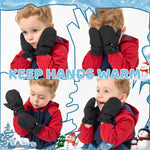 BAVST Toddler Waterproof Mittens Fleece Lined Baby Boys Girls Winter Warm Glove Kids Snow Infant Ski Mitten for 3M-5T (Black, 2-4T)