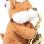 Cuddle Barn - Merry Saxmas Sterling | Animated Christmas Reindeer Stuffed Animal Plush Toy, Sways, Lights Up, and Plays Saxophone to Have Yourself a Merry Little Christmas, 12 inches