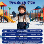 Stadupimry Waterproof Toddler Mittens, Kids Winter Warm Ski Snow Gloves Baby Mitten for 1-4 Years Old (Blue, 1-2 Years)