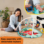 Ingenuity Baby Einstein Farm Explorers Happy Harvest Touch & Feel Baby Play Gym & Mat with 5 Removable Toys, 20+ Songs & Sounds, Ages 0+ Months