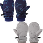 ENBAOHUI Baby Waterproof Mittens Threaded waterproof Mitten Fleece Lined Glove Kids Snow Ski Mitten for Boys Girls 6Months-5T